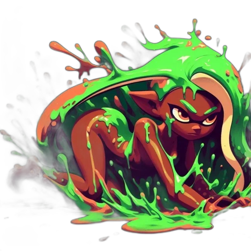 creature, hair, concept art, watercolor transparent PNG cut-out