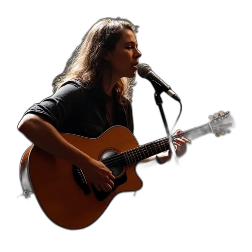 photorealistic, person, acoustic, band transparent PNG cut-out