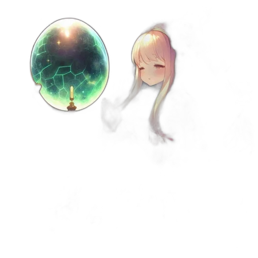 creature, hair, staff, mask transparent PNG cut-out