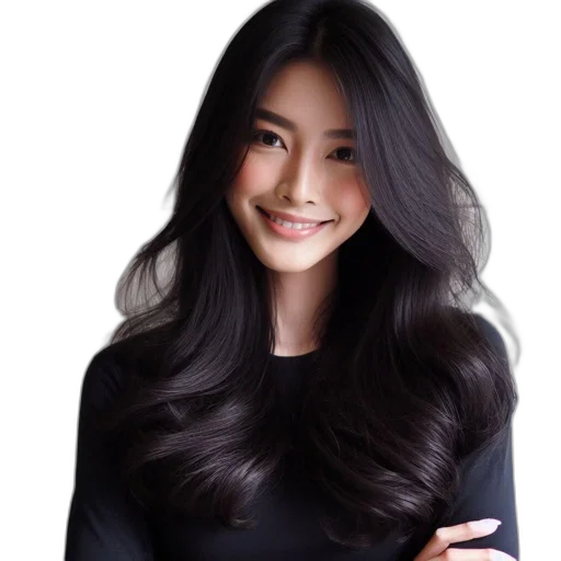 hair, photorealistic, cartoon, oil painting transparent PNG cut-out