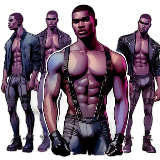 concept art, comic book art, 3d render, cyberpunk transparent PNG cut-out