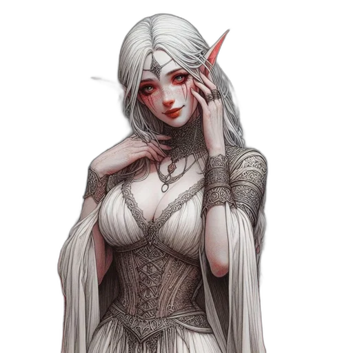 dress, dragon, staff, face transparent PNG cut-out