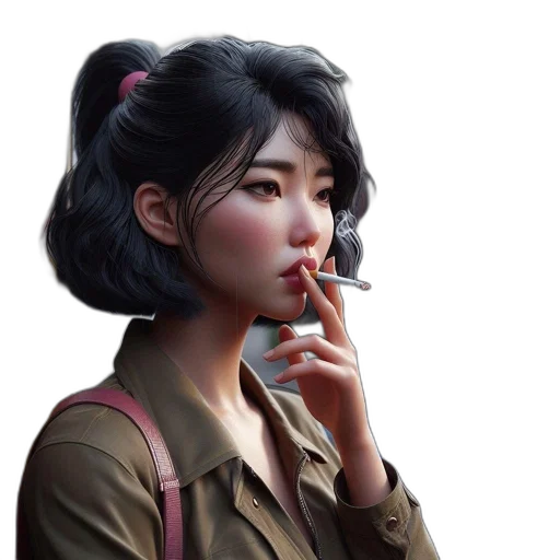 face, jacket, staff, umbrella transparent PNG cut-out