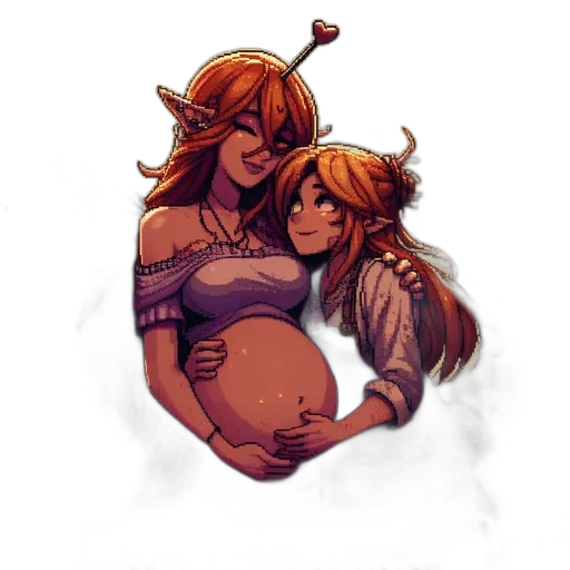 concept art, pixel art, fantasy art, watercolor transparent PNG cut-out