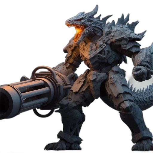 dragon, weapon, concept art, 3d render transparent PNG cut-out