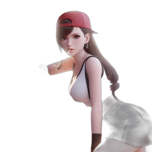 hat, dress, staff, 3d render transparent PNG cut-out