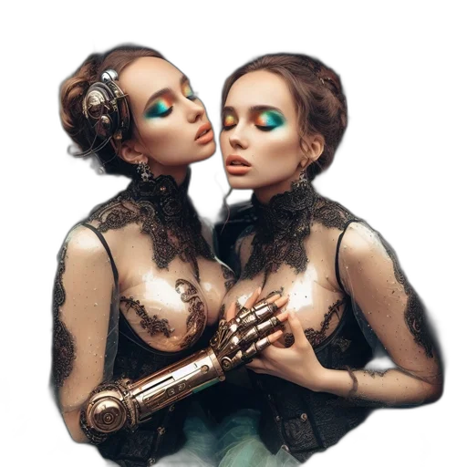 robot, jewelry, mask, fantasy art transparent PNG cut-out