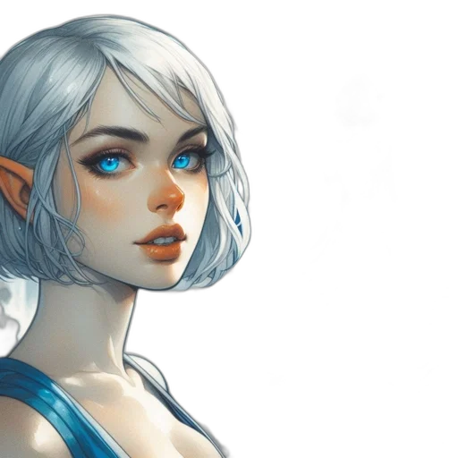 face, fantasy art, concept art, comic book art transparent PNG cut-out