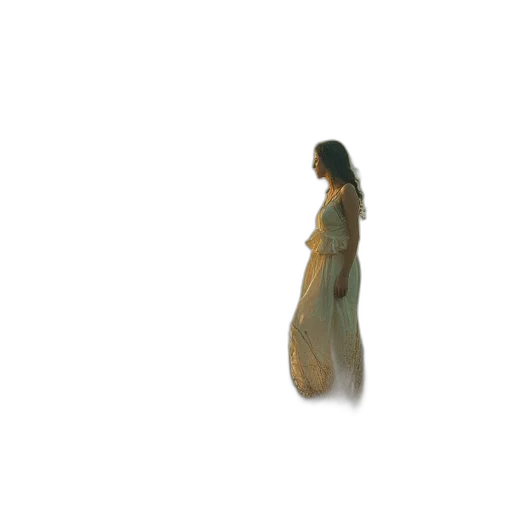 dress, jewelry, staff, hair transparent PNG cut-out