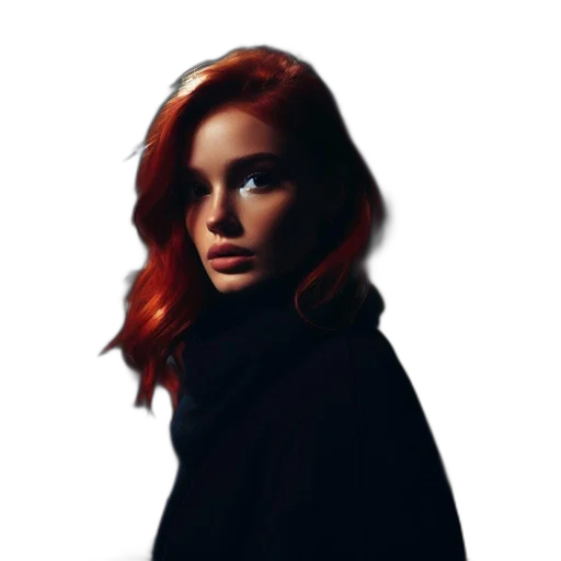 jacket, face, hair, dress transparent PNG cut-out