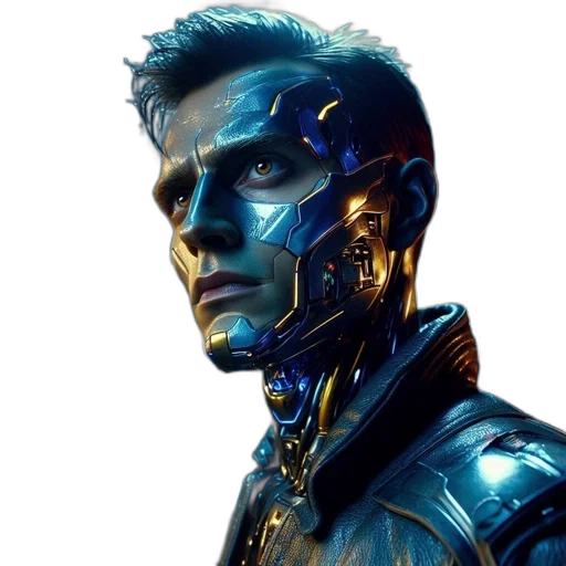 robot, face, cyberpunk, concept art transparent PNG cut-out