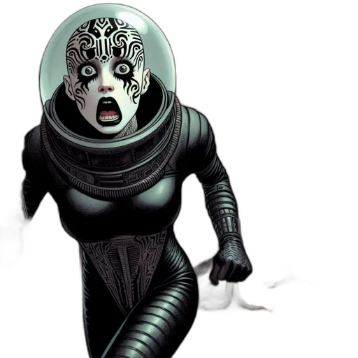 mask, robot, creature, comic book art transparent PNG cut-out