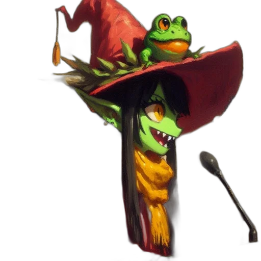 staff, hat, dragon, creature transparent PNG cut-out