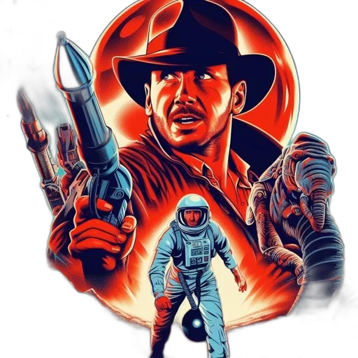 comic book art, concept art, pixel art, outer space transparent PNG cut-out