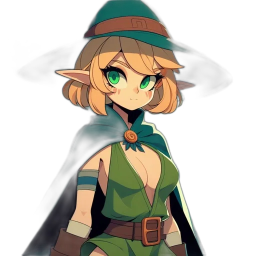 staff, hat, dress, mask transparent PNG cut-out