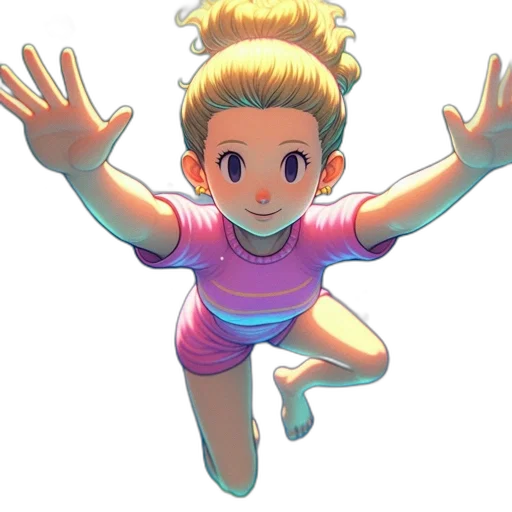 dress, staff, hair, creature transparent PNG cut-out