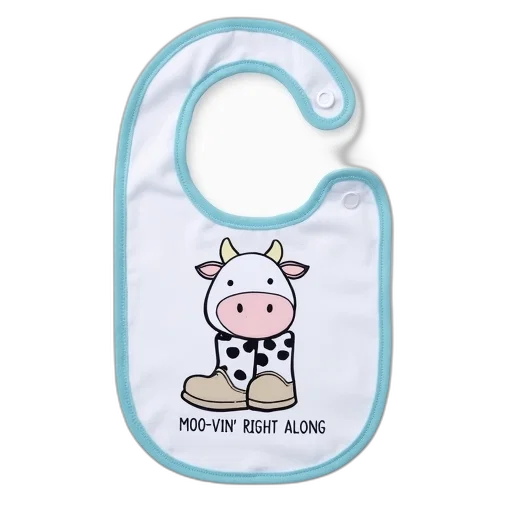 white, baby, bib, blue transparent PNG cut-out