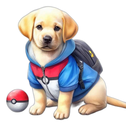 animal, staff, pixel art, watercolor transparent PNG cut-out