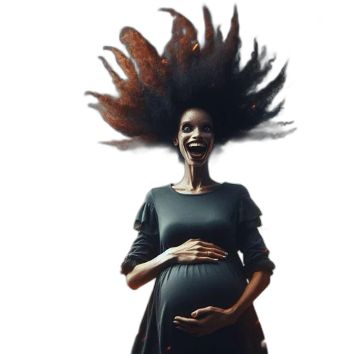 hair, dress, crown, creature transparent PNG cut-out