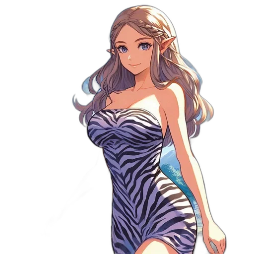 dress, jewelry, anime, pixel art transparent PNG cut-out