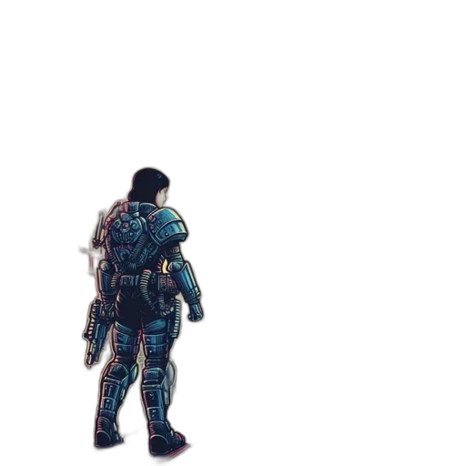 weapon, robot, jacket, creature transparent PNG cut-out