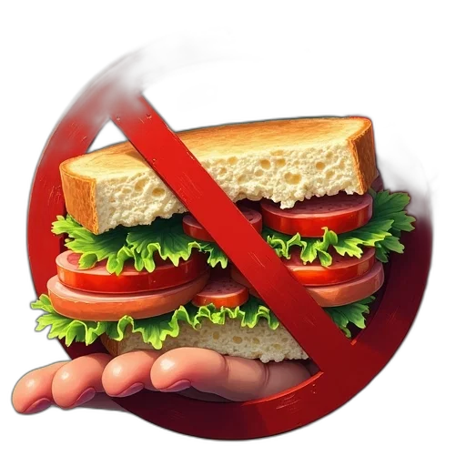 food, photorealistic, 3d render, sandwich transparent PNG cut-out