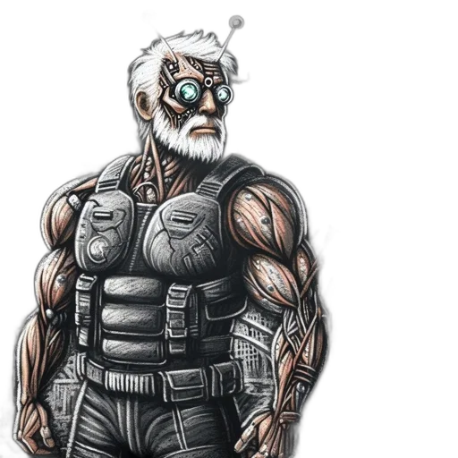 comic book art, concept art, cyberpunk, cartoon transparent PNG cut-out