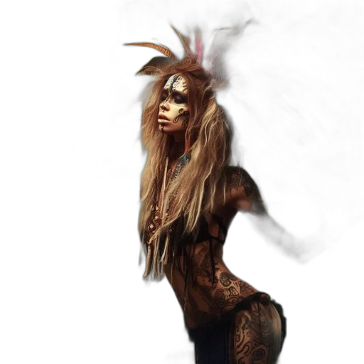 mask, creature, hair, dress transparent PNG cut-out