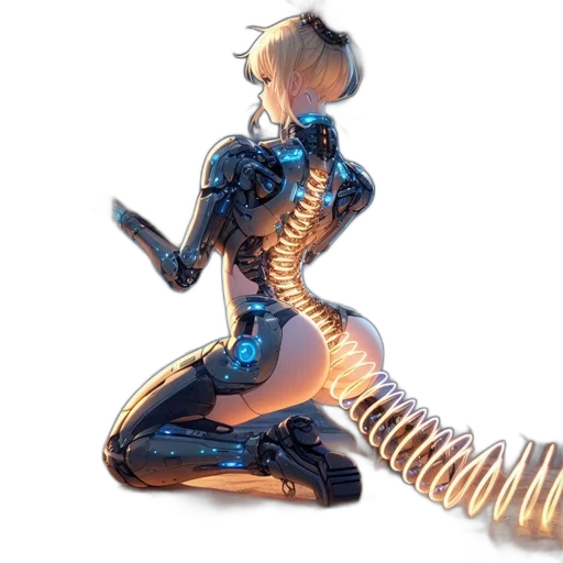 robot, jewelry, weapon, staff transparent PNG cut-out