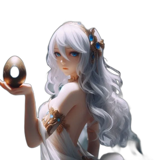 dress, jewelry, crown, staff transparent PNG cut-out