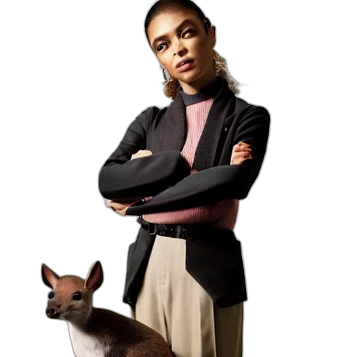 jacket, staff, animal, dress transparent PNG cut-out