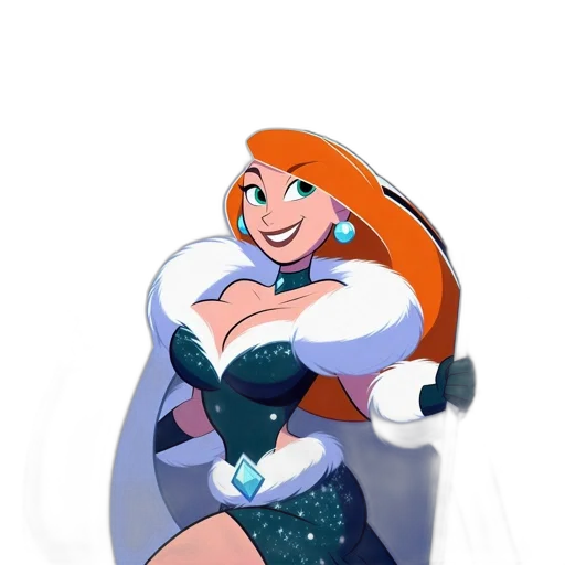 dress, jacket, crown, staff transparent PNG cut-out