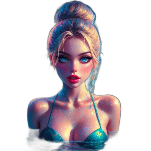 dress, jewelry, face, fantasy art transparent PNG cut-out