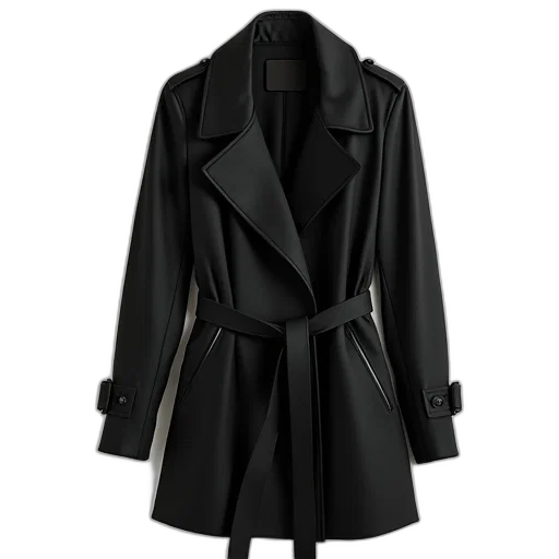 jacket, dress, dark, monochrome transparent PNG cut-out