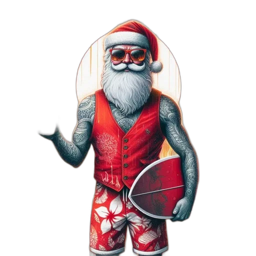 concept art, 3d render, unconventional, santa transparent PNG cut-out