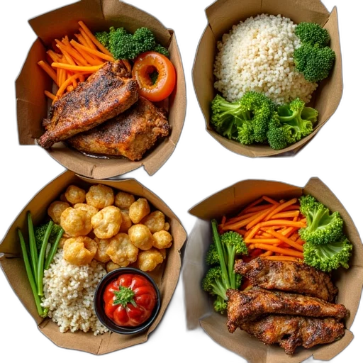 food, overhead, view, takeout transparent PNG cut-out