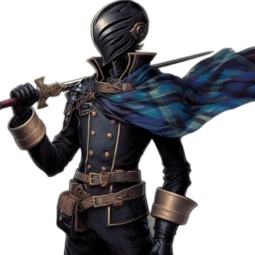 sword, mask, jacket, staff transparent PNG cut-out