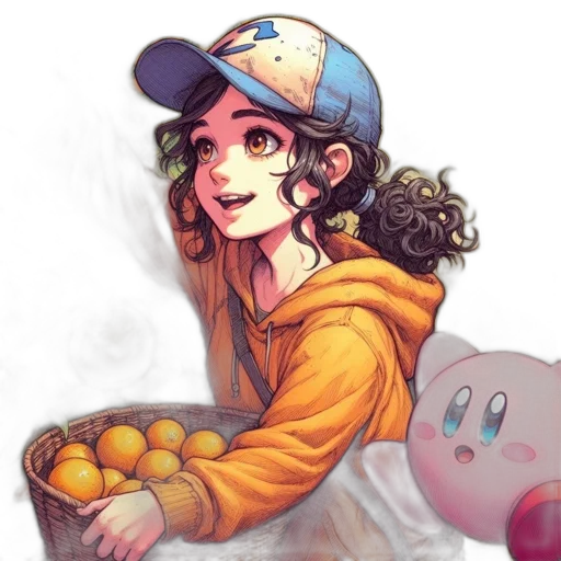 food, face, hat, watercolor transparent PNG cut-out