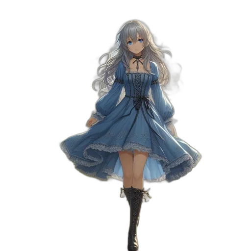 dress, concept art, 3d render, anime transparent PNG cut-out