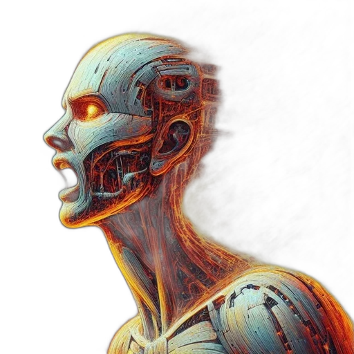 robot, face, mask, cyberpunk transparent PNG cut-out