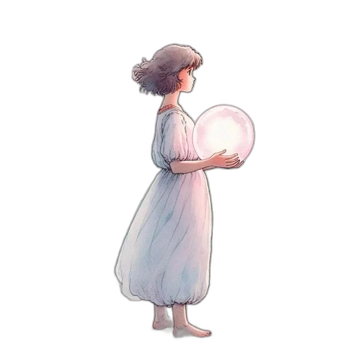 dress, bottle, staff, creature transparent PNG cut-out