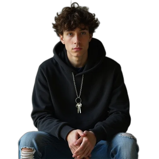 jacket, face, hair, hat transparent PNG cut-out