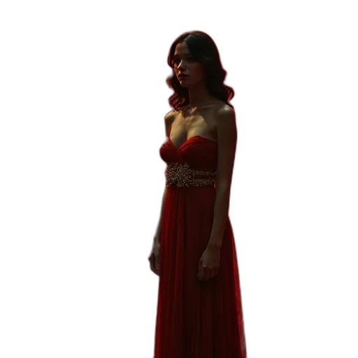 dress, jewelry, staff, 3d render transparent PNG cut-out