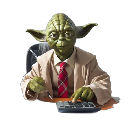 staff, 3d render, yoda, modern transparent PNG cut-out