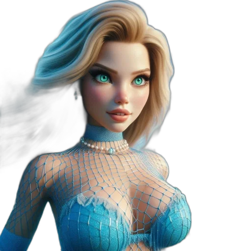 dress, robot, fantasy art, 3d render transparent PNG cut-out
