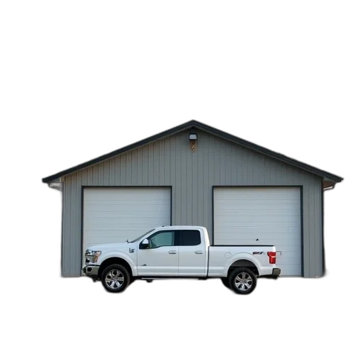 building, car, 3d render, white transparent PNG cut-out