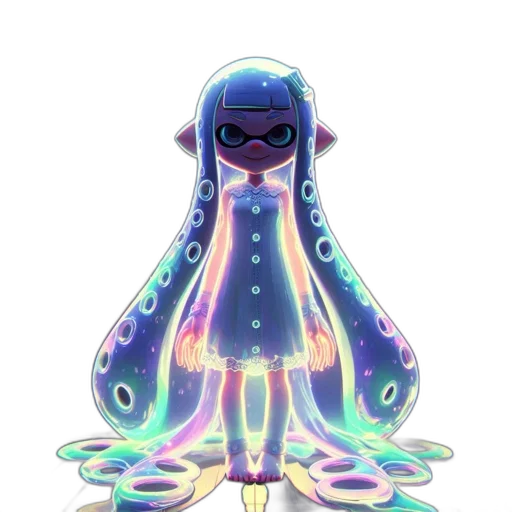 creature, dress, staff, robot transparent PNG cut-out