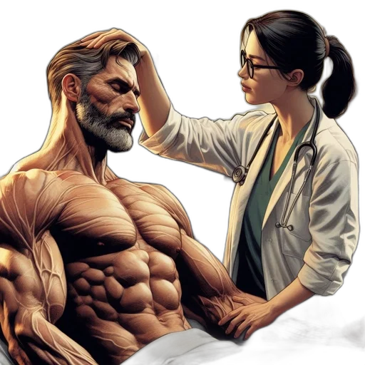 comic book art, concept art, photorealistic, medical transparent PNG cut-out