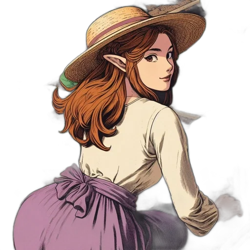 hat, dress, staff, crown transparent PNG cut-out