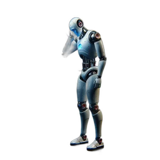 robot, weapon, staff, jacket transparent PNG cut-out